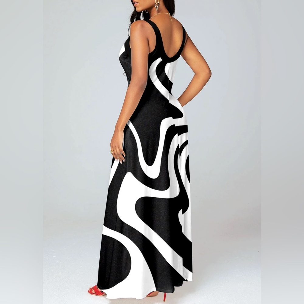 Black & White print maxi dress size XXL great for anything New comfortable